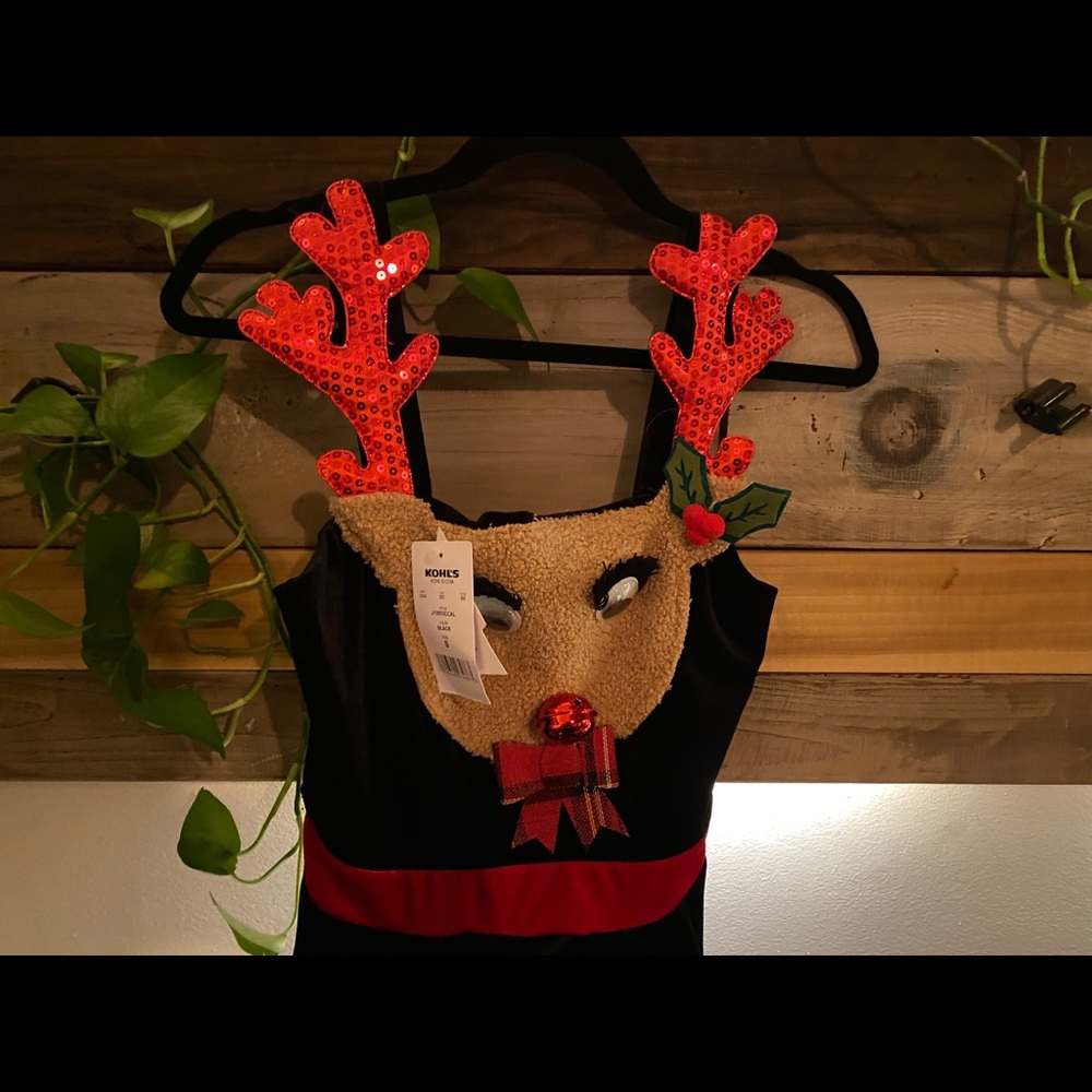 NWT-LOVE&LET LOVE Velvet Reindeer Overall Jumpsuit